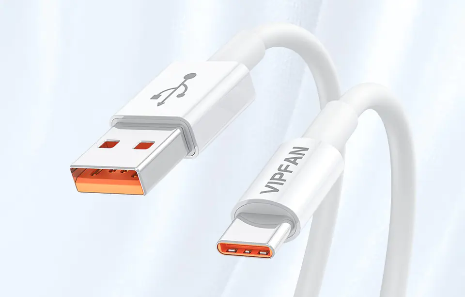 Vipfan X17 USB to USB-C Cable, 6A, 1.2m white Vipfan X17 USB to USB-C Cable, 6A, 1.2m white